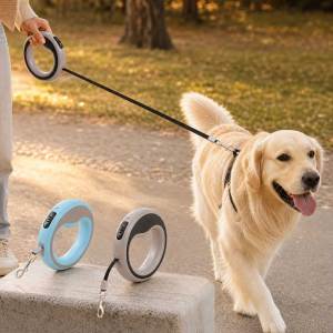 Lovinland Pet Circular Retractable Pet Leash 2.5M Automatic Lockable Dog Cat Walking Leash Comfortable Hollow Anti‑Slip Handle Portable Retractable Leash for Small & Medium Pets