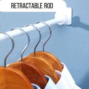 【BUY 1 TAKE 1】4PCS 100-190CM Punch-free Telescopic Rod Adjustable Household Curtain Rod Bathroom Shower Curtain Rod Clothes Rod Telescopic Rod Hanger Simple Support Rod Extendable Anti-slip Clothes Rod Free Shipping
