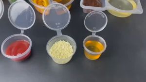 SKZ [100PC] 2oz/3oz/4oz Disposable Hinged Cup Sauce Microwavable Cup With Hinged Lid Seasoning Box