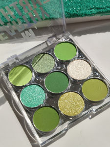 Green Diamond Shimmer Eye Shadow Palette Matcha Cake Nine Colors Brightening Eye Modification Skinfectories for Any Skin Type