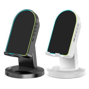 [Vetech Excellent Technology]2 ใน 1 ลำโพงเหนี่ยวนำพร้อมที่ถือโทรศัพท์แท็บเล็ตลำโพงไร้สายแบบพับเก็บได้แท็บเล็ต BT ลำโพงสำหรับโทรศัพท์มือถือสากล