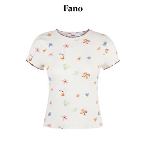 Fano | Áo Thun Ôm Body Tay Ngắn Viền Ren Đa Màu