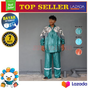 Jas Hujan Setelan Batik Raincoat Jaket Celana Mantel Hujan Indoplast High Quality