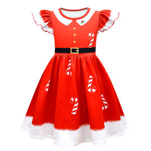 Red Christmas Dress For Girl Toddler Baby Girl Short Sleeve Dresses For 3 4 5 6 7 9 11 12  yrs