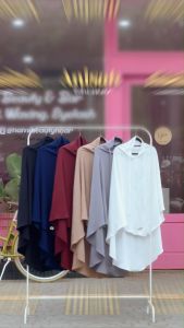 Nusseyba Activewear - Anisah Khimar - Hijab Instan Crinkle - Kerudung Muslim Airflow - Hijab Syari Wanita - Kerudung Haji & Umroh / Umrah