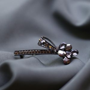 Korean Style Versatile Spring Clip Half Updo Hair Accessories Fashionable Rhinestone Top Horizontal Single Barrettes Hairpins