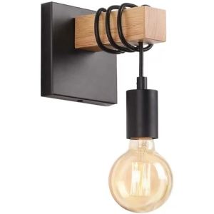 JOYINLED Vintage Wooden Wall Lamp 1/2PCS Rustic E27 Wall Sconce Indoor Lighting Fixture for Living Room Bedroom Stair Hallway