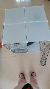 [hs]DIY Iron Net Magic Piece Cat Cage Dog House Rabbit Nest Bird  Villa Fence Flower Stand Cartoon Storage Organizer