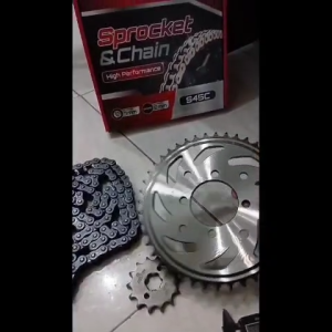 ORIMOTO-GEAR GIR GIGI TARIK DEPAN BELAKANG + RANTAI SET 43T-14T/428H-120L SATRIA FU NEW KUALITAS SUPER