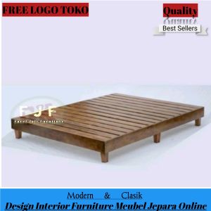 Tempat Tidur Tanpa Headboard Dipan Lesehan Minimalis Full Kayu Jati