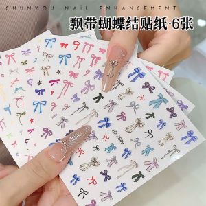 Adorable Butterfly Knot Nail Art Stickers Girls Heart Shaped Decorations Long Lasting Comfortable Easy to Use Beauty Tools