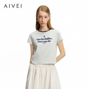 AIVEI | Youthful Letter T-Shirt Short Sleeves