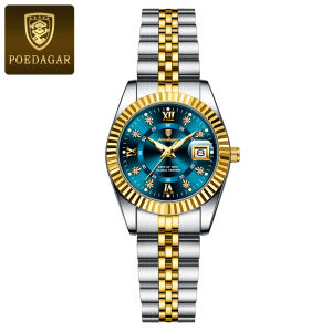 POEDAGAR Fashion Luxury Ladies Wristwatch Waterproof Luminous Date Watch For Women Stainless Steel Quartz Trendy Womens Watches