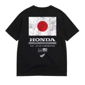2025 Retro Motorcycle Series Printed Loose Neck Short Sleeve Hip Hops Honda Non-winged Motorcycle T-Shirt Racing Mens T-Shirt B