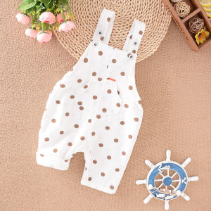 Baby Summer Thin Short Pants 0-3 Years Old Girls Casual Style Cotton Blend Overalls Outdoor Wearable Versatile Trendy Infant Bib Overalls