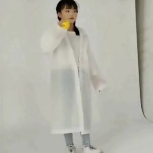 2pc/5pc White EVA thickened lightweight raincoats for children of all ages suitable for outdoor hiking and travel.