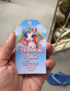 Unicorn Souvenir Tag - Rainbow Girl Birthday Dedication Card - Gift Tag