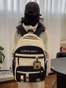 Korean style Multiple pockets large capacity backpack for women Cute waterproof School travel bag