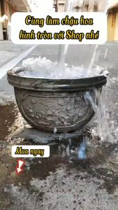 Khuôn chậu tròn 32cm đầy đủ lòng trong thi công dễ dàng