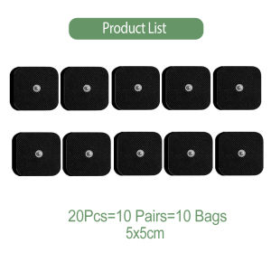 10/20Pcs Self Adhesive 5x5cm Replacement Black Electrodes Pads for EMS Muscle Stimulator TENS Pulse Massager Electrode Patch