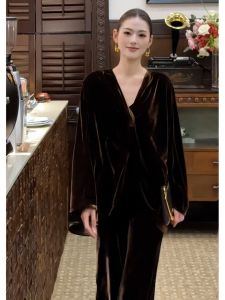 SHANGSHA | Autumn Amber Glow Style Elegant Dress Suit
