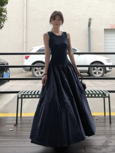 SUHUIQIAN | Summer New Fashionable Sleeveless Black Dress