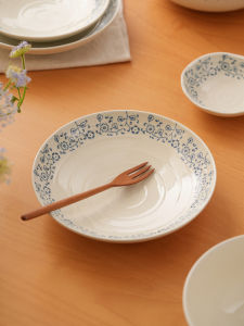 SIYUE | Vintage Edge Chinese Ceramic Dinner Plate Deep
