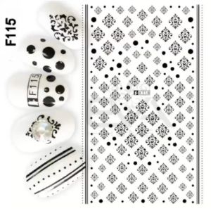 Miếng Dán Móng Tay 3D Nail Sticker Tráng Trí Hoa Văn Hoạ Tiết Hình Học F115