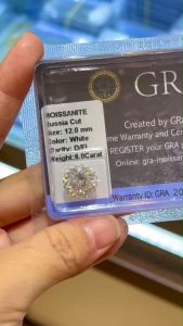 Moissanite Mỹ màu trắng tròn 100giác cắt size từ 8li-15li kiểm định GRA Kim cương Moissanite nhân tạo giác hoa cúc Đá moissannite - KIM LỘC PHÁT