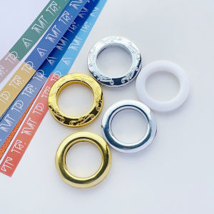 Gold Circular Roman Rod Accessories for Curtain And Bath Curtain Universal Hole-Punched Ring Spacer Material White round Ring