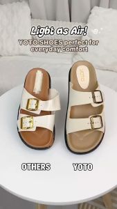 YOTO Mens Casual Sandals 2025 New Thick Soled Double Buckle Retro Comfortable Slippers For Women