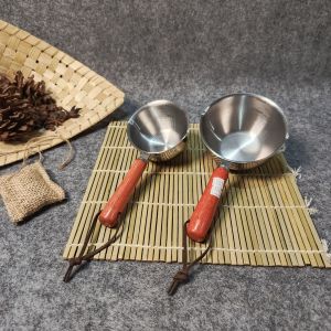 PANCI SUSU MINIStenless aksen gagang kayuSDK-FZSVsauce pan SS 304dual drainase 120ml & 300ml Kitchen ware