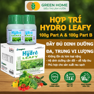 Phân bón Hợp Trí Hydro Leafy GreenHome Hộp 200g (Part A+B) Dinh Dưỡng Cho Rau Sạch Thủy Canh
