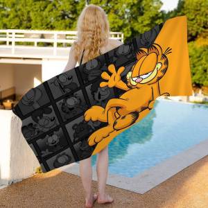 G-Garfields Cute Fashion Cartoon Cat Bath Towel Microfiber Soft Water Absorbing Breathable For Girl Kids Decorative Cartoon