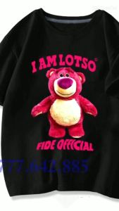 ( Voucher đến 20k )Áo thun cho bé gái 30 Kg form rộng in hình LASTO gấu dâu HEBIKIDS