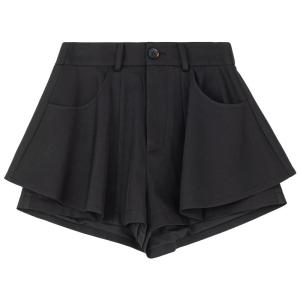 KEIKO | Chân Váy Ngắn Dễ Thương Thêu Hoa Văn Co Giãn Cao Waist Slim Dạo Phố