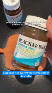 Blackmores omega 3 fish oil mini 400 capsules Double Concentrate/Odourless Minyak Ikan Health supplements