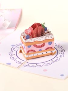 INS Same Korean Style Cute Birthday Card Cake Greeting Card Creative Handmade Flower 3D Greeting Card Blessing Card