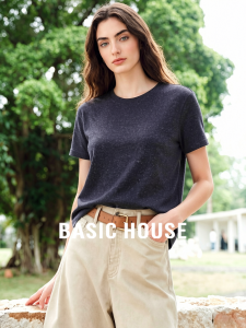 Basic House | Navy Cool Touch Short Sleeve Crew Neck T-Shirt
