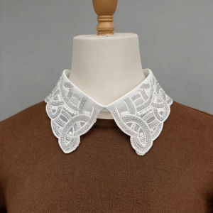 Elegant Fake Collar for Womens Lace Lapel Shirt Detachable Collar for Party Bride Dress Decorate False Collar Ladies Nep Kraagie