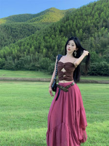 Bộ Đồ Hai Mảnh Dopaamine Đồ Đi Biển Đồ Đi Biển Mùa Hè Cho Nữ Bộ Đồ Hai Mảnh Áo Hở Lưng Và Chân Váy Ngắn