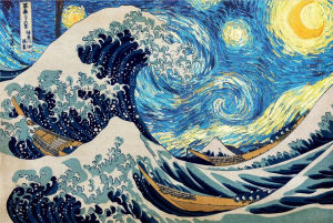 KAYOU | DIY Oil Painting Great Wave of Kanagawa Vintage Japanese Artwork Paint By Numbers Canvas Wall Art Home Decor Gift Frameless