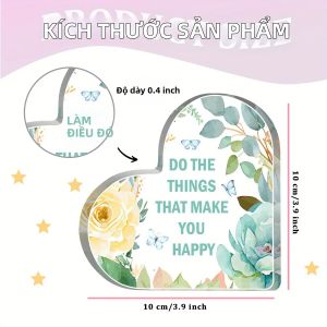 CIFbuy | CIFBUY Acrylic Heart Sign Trang Trí Bàn Làm Việc Màu Hồng Thiết Kế Hình Bướm Hoa Hoa Hồng Biểu Tượng Tình Cảm Tưởng Nhớ Quà Lưu Niệm Dành Cho Lứa Tuổi Từ 14 Trở Lên