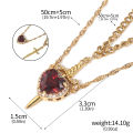 Snow White and the Huntsman Couple Necklace Heart and Sword Charm Necklace for Women Romantic Valentine's Day Jewelry Gift. 