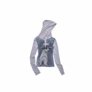 1JINN STUDIO | Letter Print Hooded Zip-up Long Sleeve Fitting T-shirt