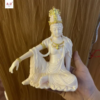 Intricately Carved Guanyin Statue Home Ornaments