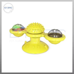 Pet Interactive Rotating Windmill Ball with Suction Cup for Cats Durable Sturdy Design Mental & Physical Stimulation Toy