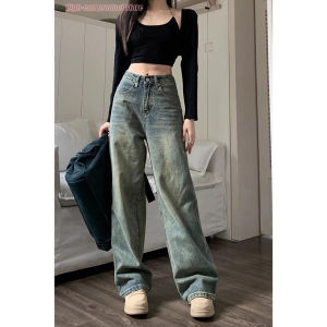 Retro American Wide-leg Jeans For Women: High Waist Loose Straight-leg SlimPants