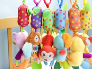 Babygro SKK Baby Plush Rattle Ring Bell Crib Bed Stroller Hanging Animal Toys