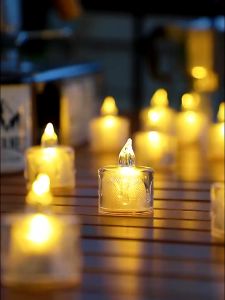 LED Flameless Electric Candle Light Flashing Battery Powered Candle Night Lamp Romantic Confession Atmosphere Light